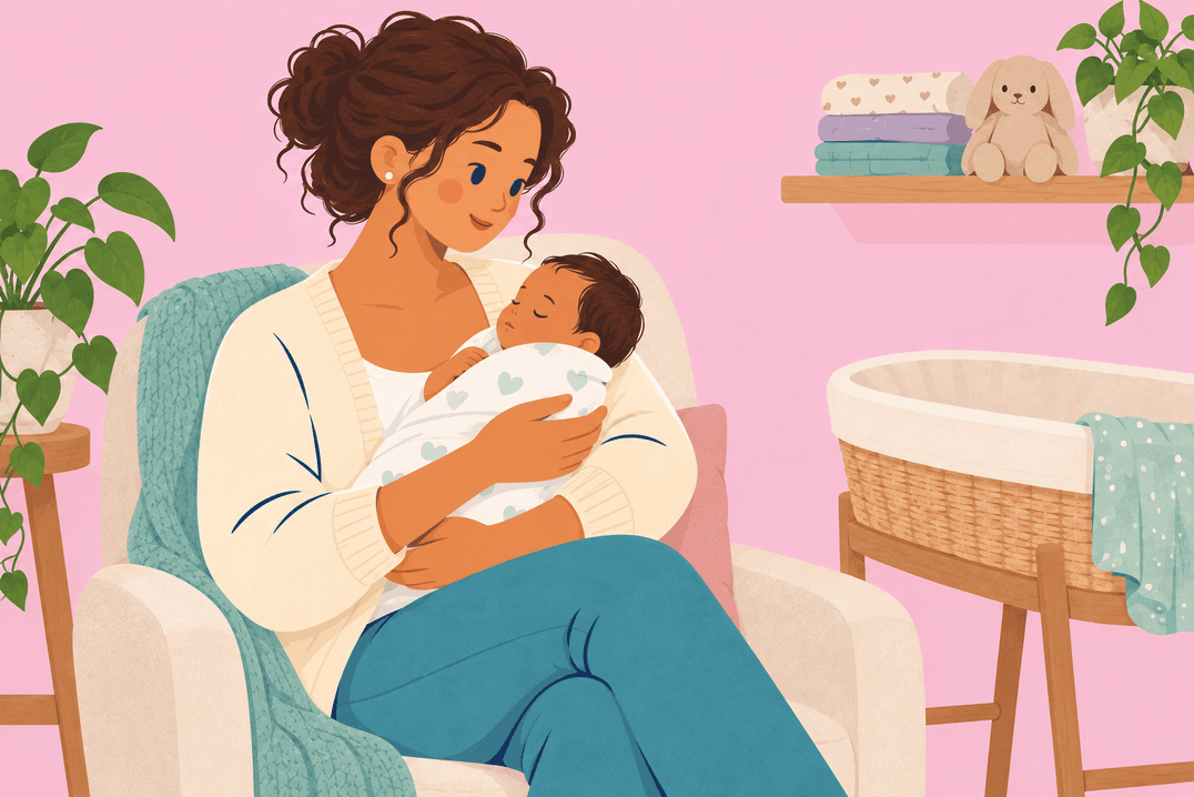 Illustration about bringing a newborn home