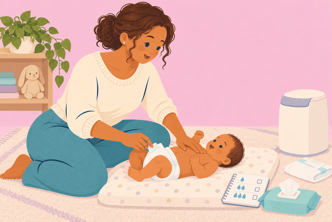 Illustration about newborn wet diapers