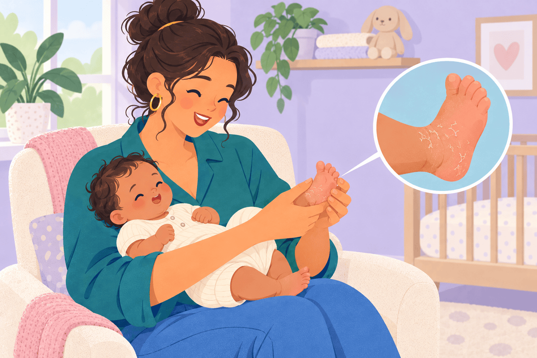 Illustration about newborn skin peeling