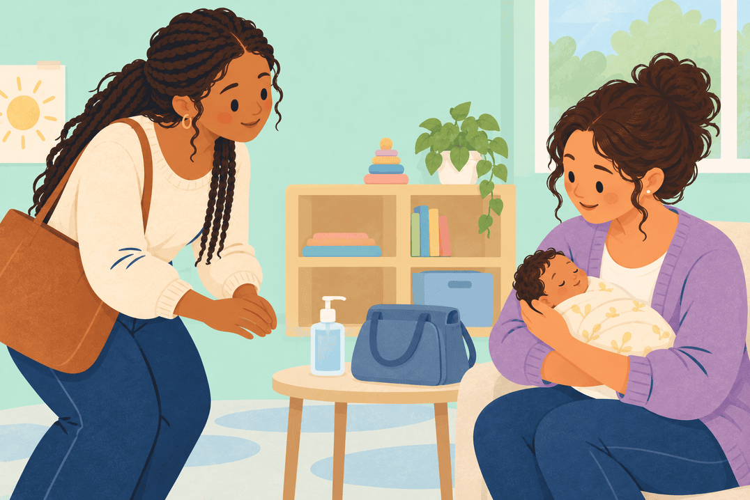 Illustration about newborn visitors