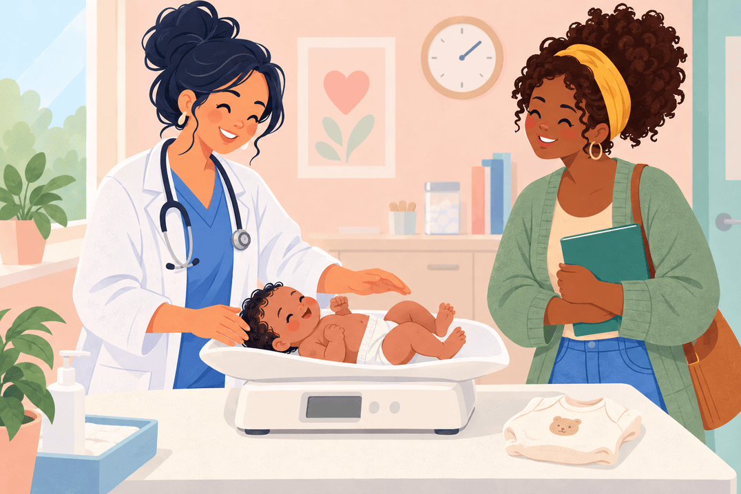 Illustration about newborn weight checks