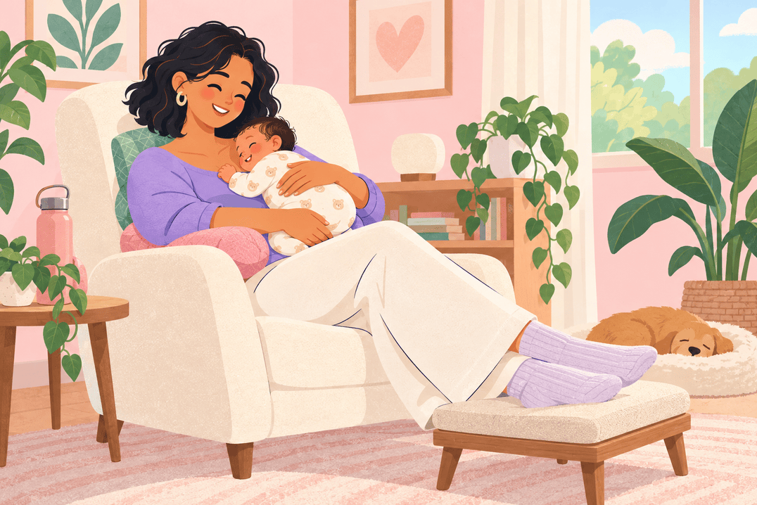 Illustration about breastfeeding positions