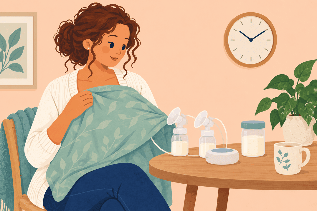 Illustration about expressing breast milk