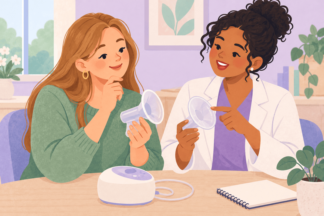 Illustration about breast pump fit