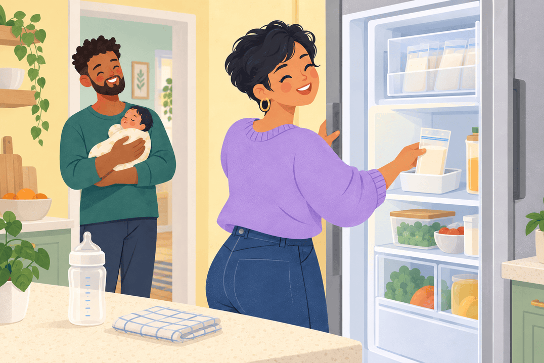 Illustration about thawing breast milk