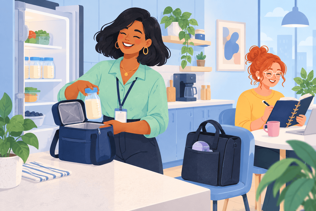 Illustration about returning to work while breastfeeding