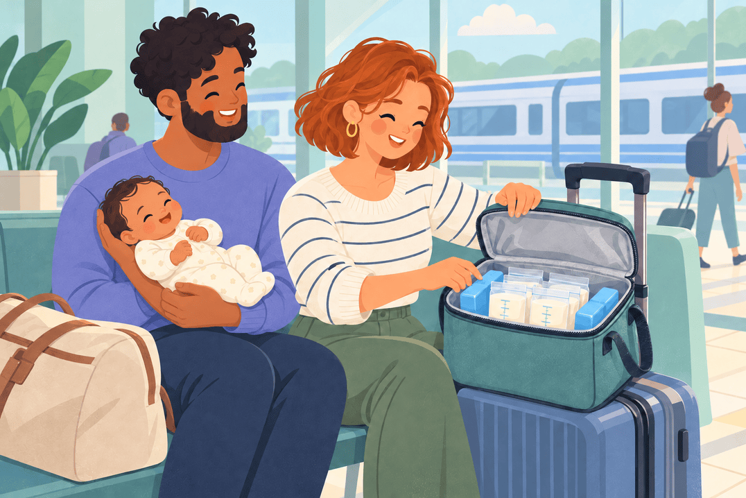 Illustration about traveling with expressed milk