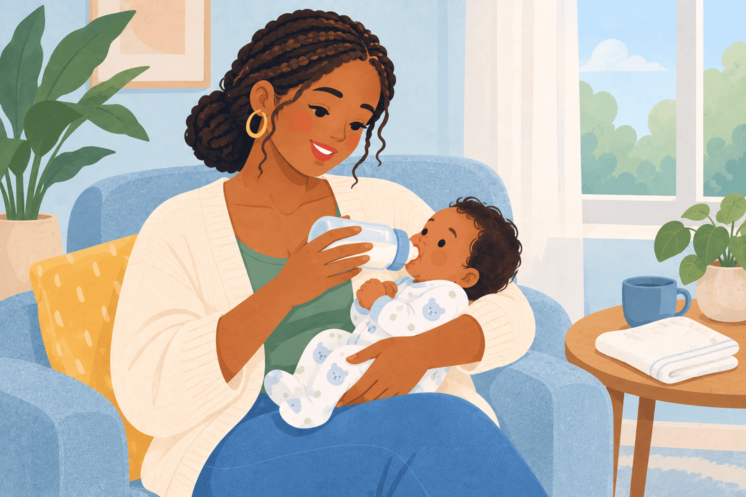 Illustration about paced bottle feeding