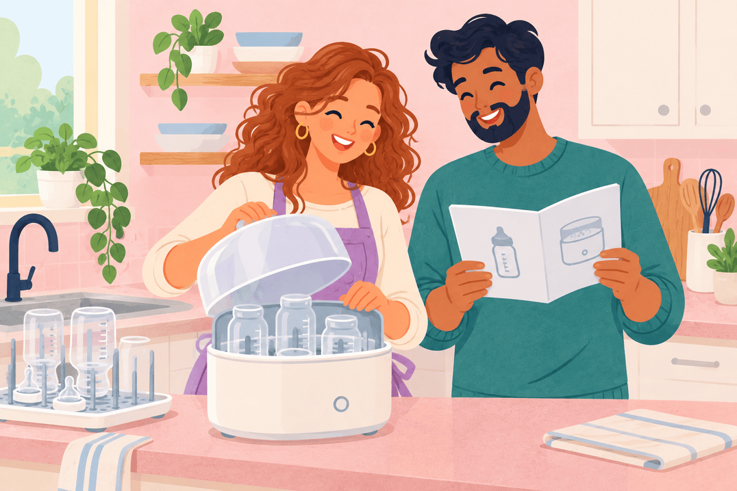 Illustration about sterilizing bottles
