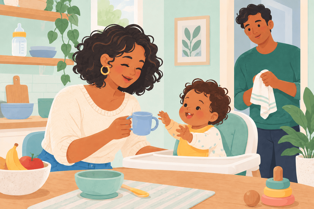 Illustration about moving from bottles to cups