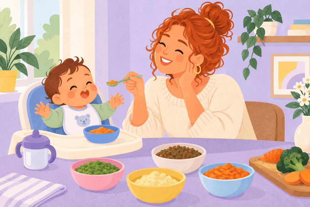 Illustration about first foods