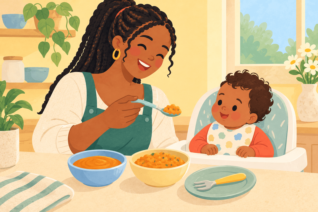 Illustration about food textures for babies