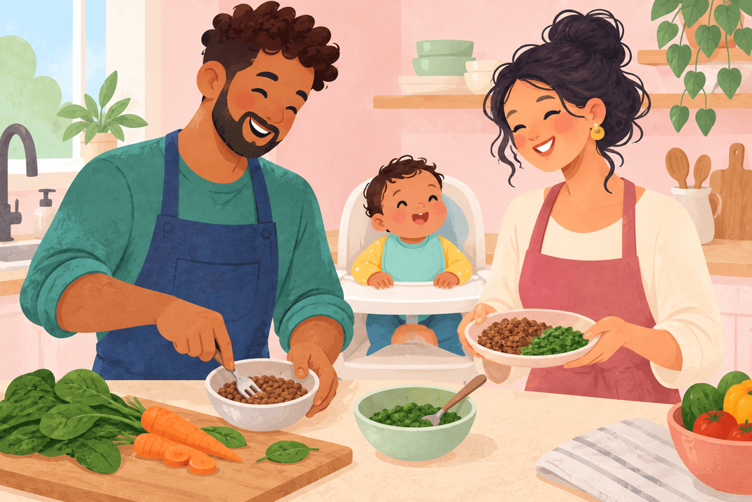 Illustration about iron-rich first foods