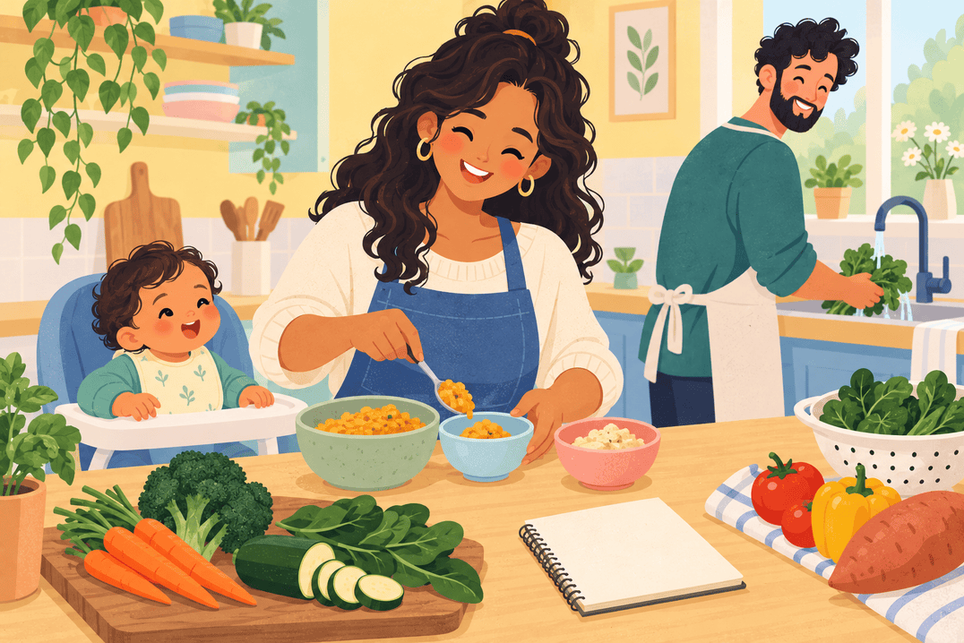Illustration about vegetarian baby meals