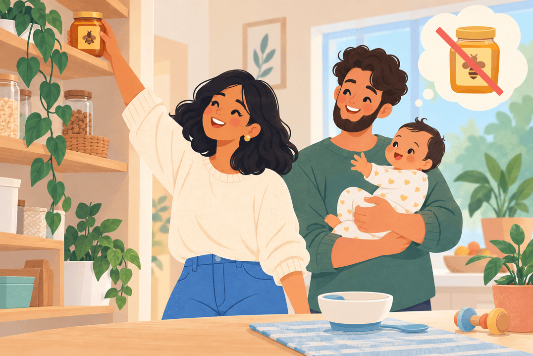 Illustration about honey for babies