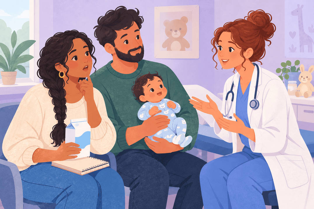 Illustration about cow's milk allergy
