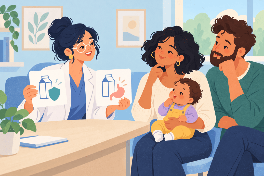 Illustration about milk allergy versus lactose intolerance