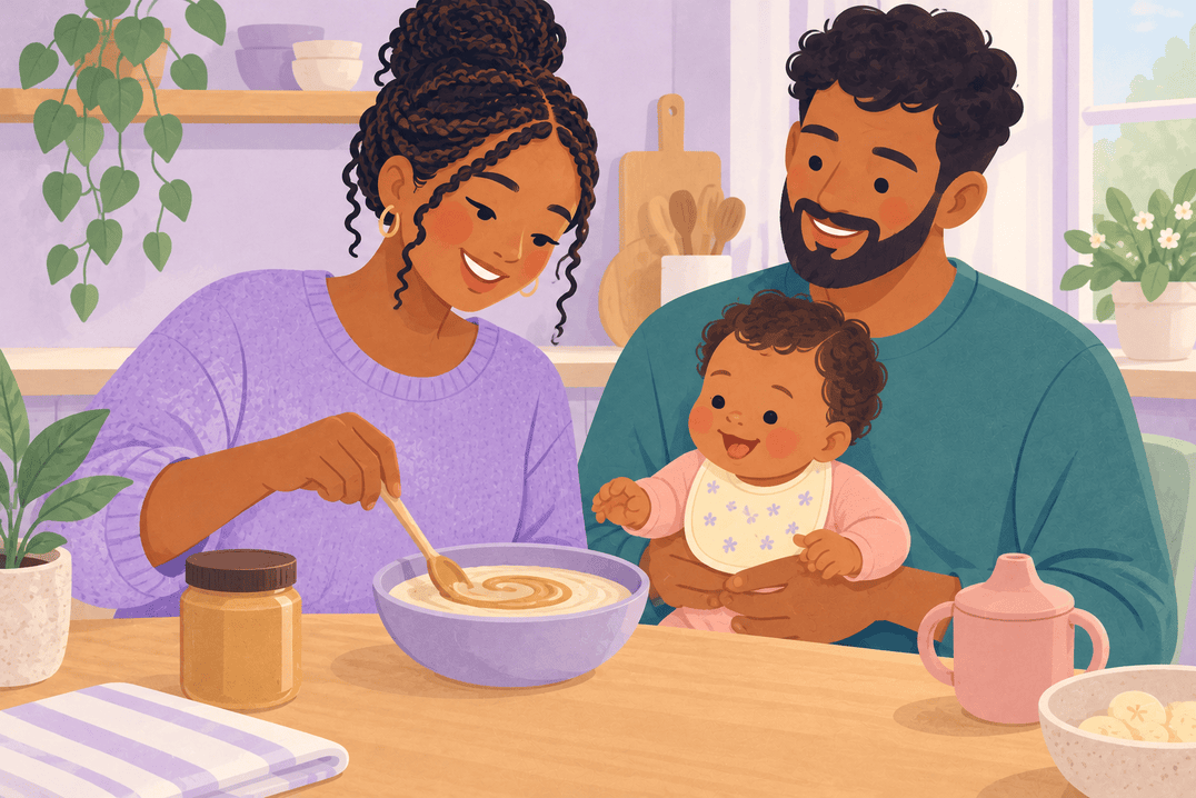 Illustration about nut butters for babies