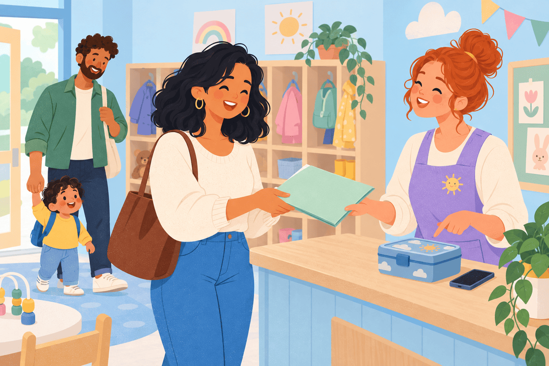 Illustration about food allergy care at nursery