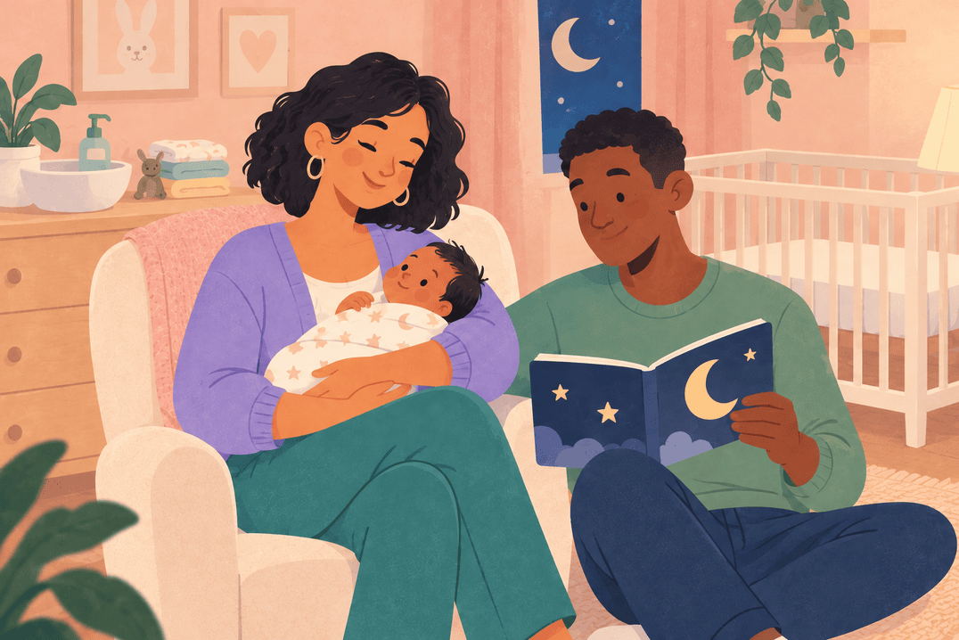 Illustration about baby bedtime routines