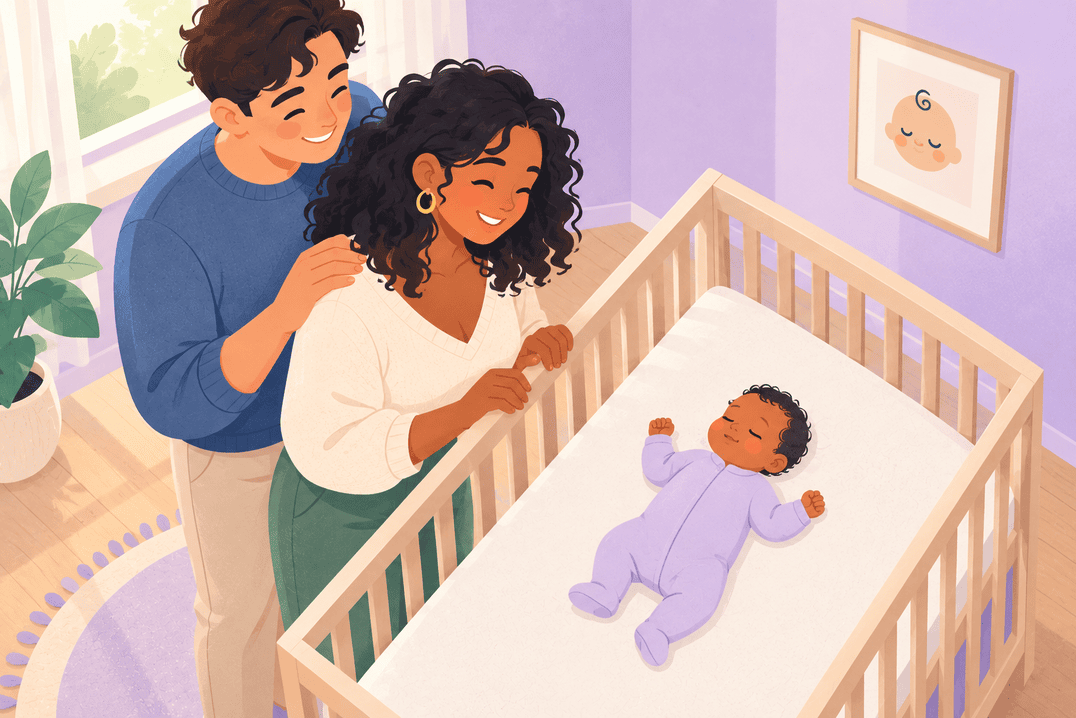 Illustration about back sleeping for babies