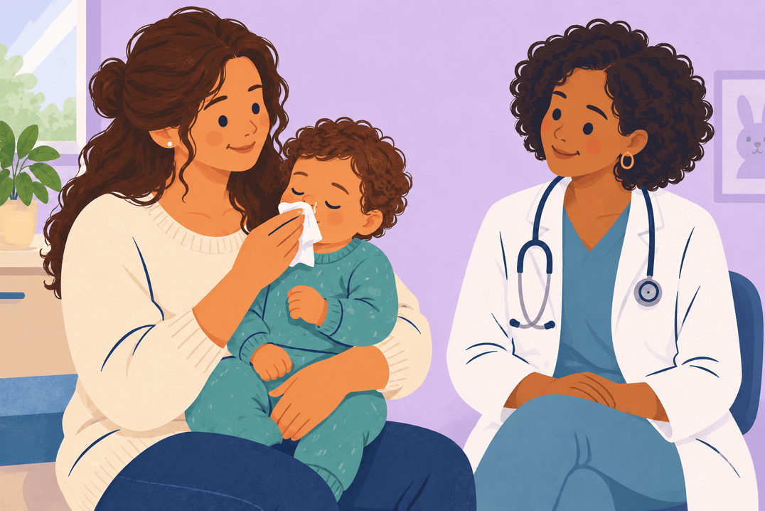 Illustration about toddler sleep during illness