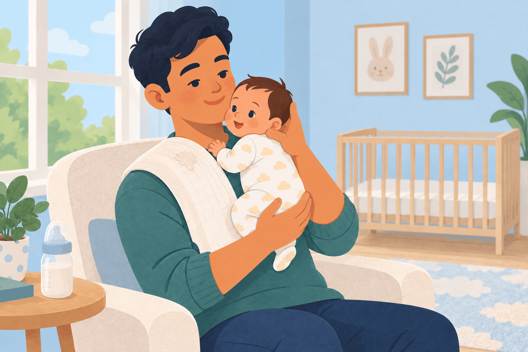 Illustration about reflux in babies
