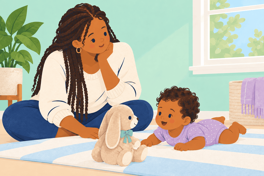 Illustration about tummy time