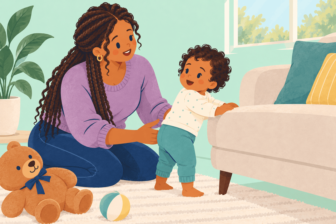 Illustration about pulling to stand