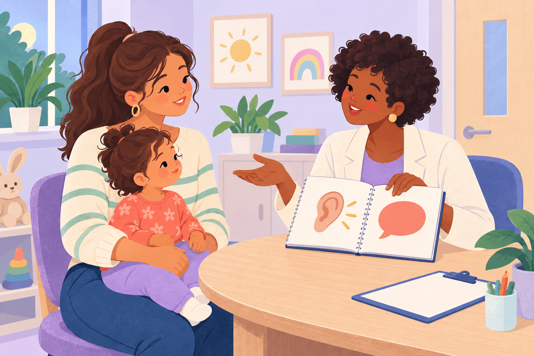 Illustration about late talking