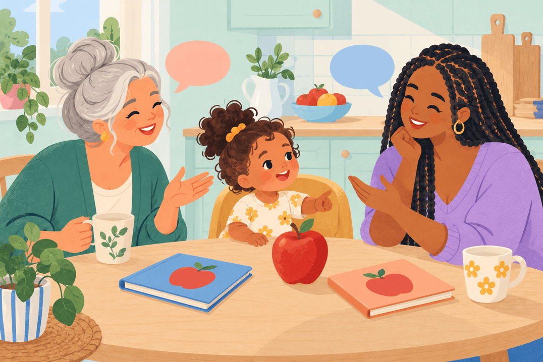 Illustration about bilingual toddlers