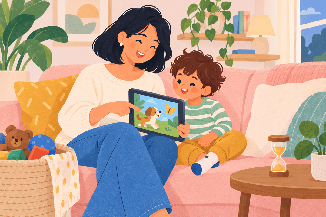 Illustration about screen time for toddlers