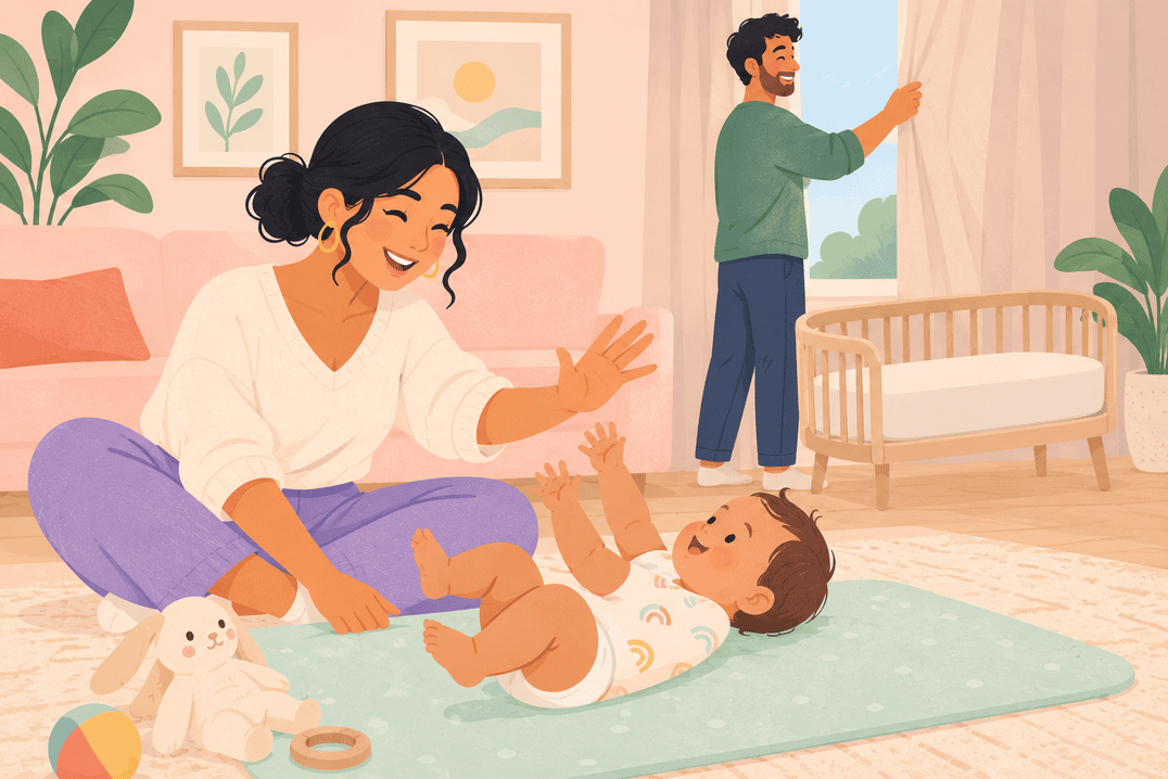 Illustration about four-month-old baby