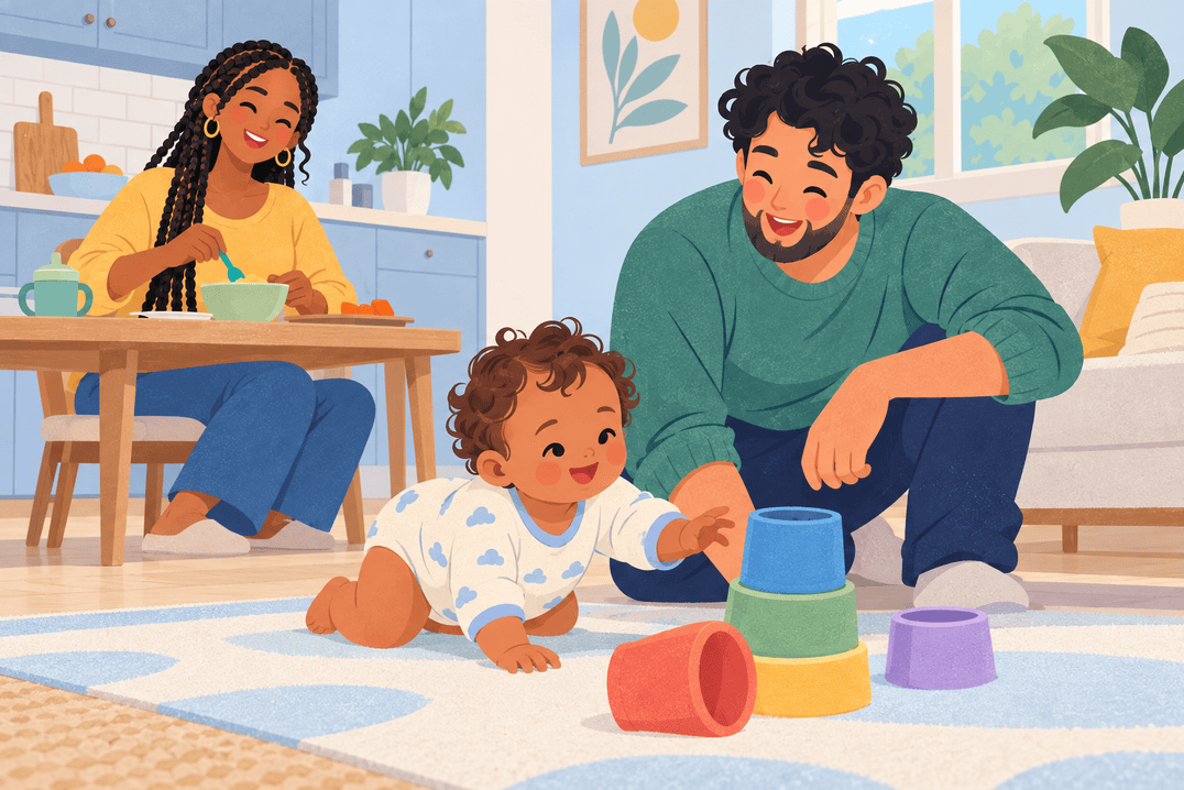 Illustration about seven-month-old baby