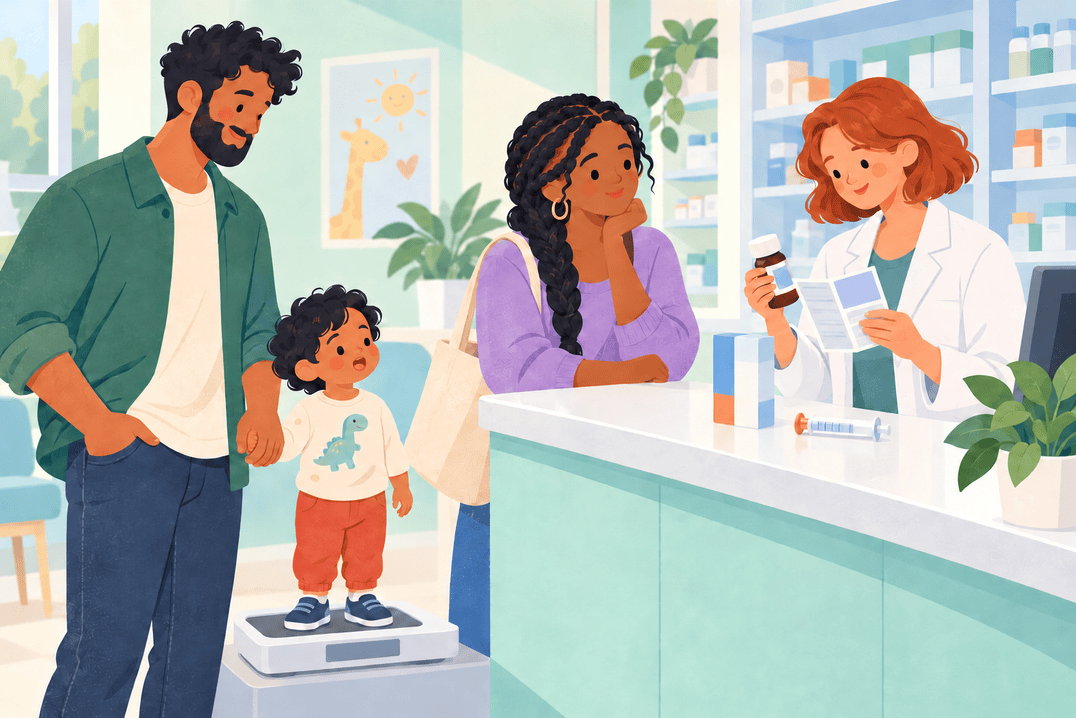 Illustration about fever medicines for children