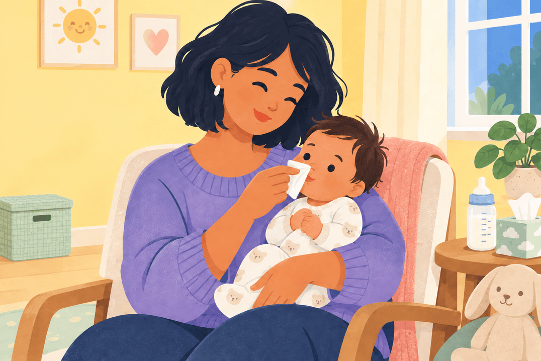 Illustration about baby cold symptoms