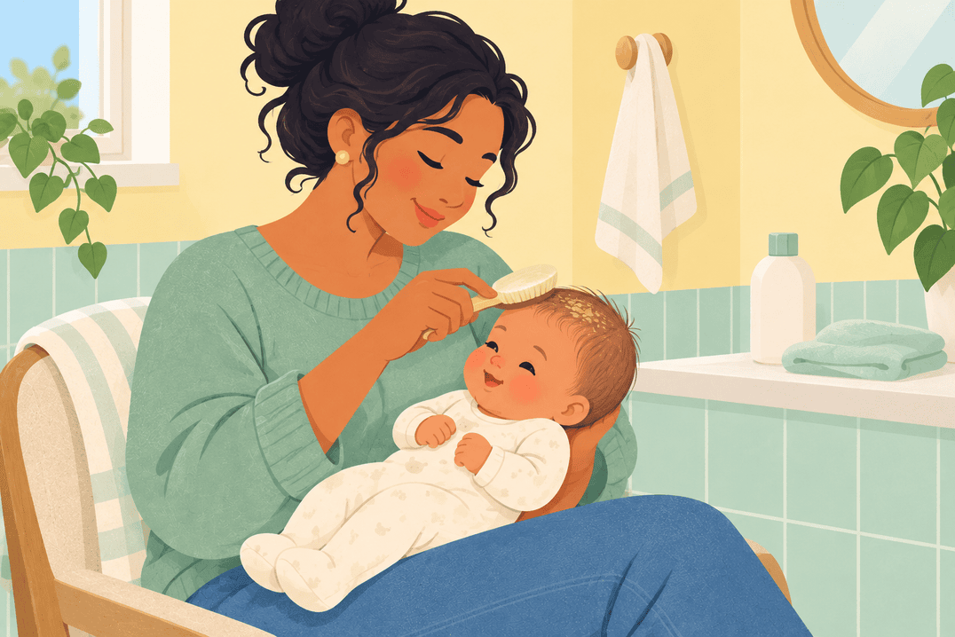 Illustration about cradle cap