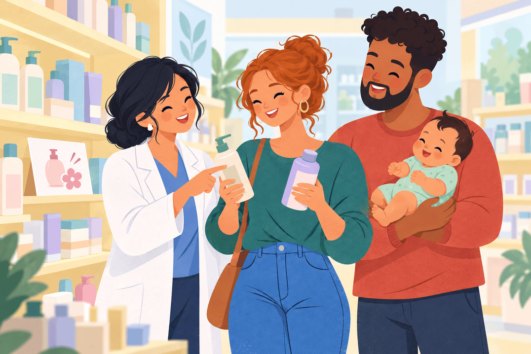 Illustration about baby skin product claims