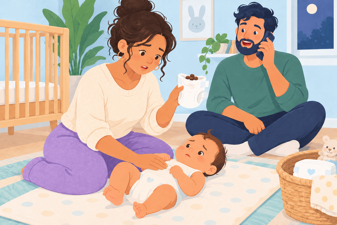 Illustration about constipation in babies