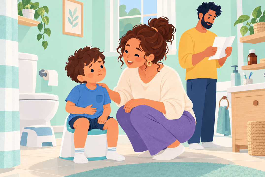 Illustration about toddler constipation