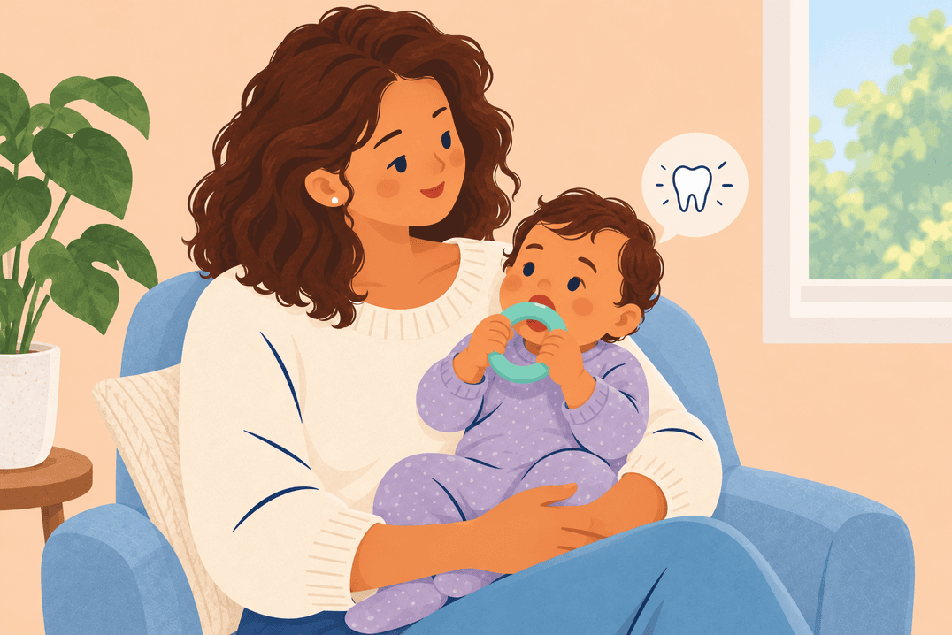 Illustration about teething signs