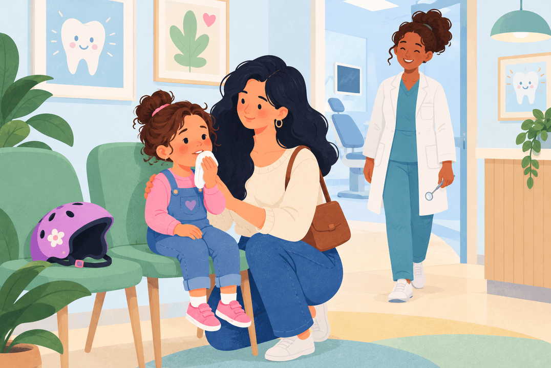 Illustration about tooth injuries in toddlers