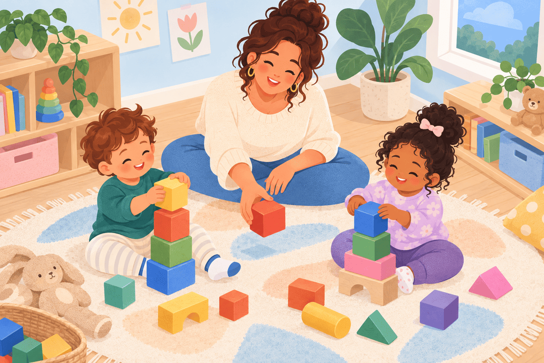 Illustration about toddler sharing