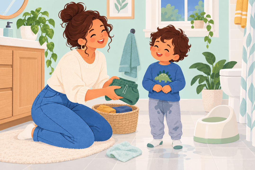 Illustration about potty training accidents