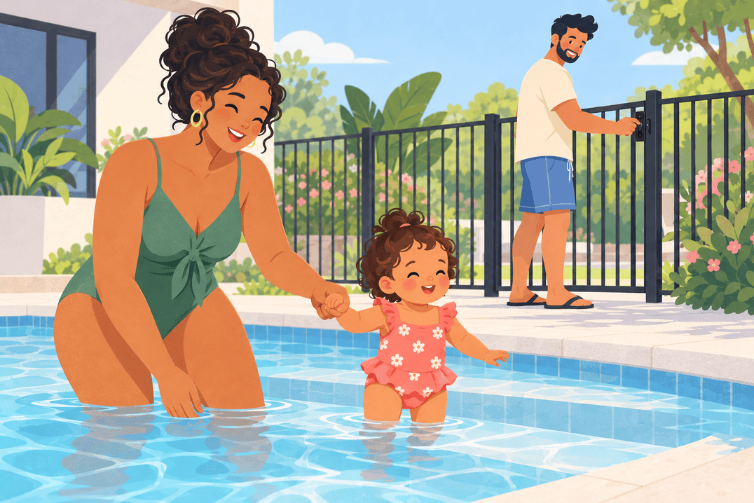 Illustration about pool safety for toddlers