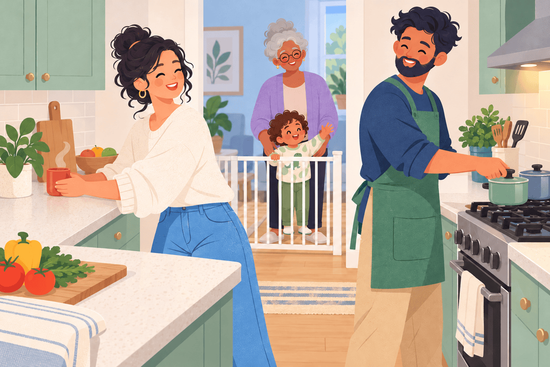 Illustration about burn prevention at home