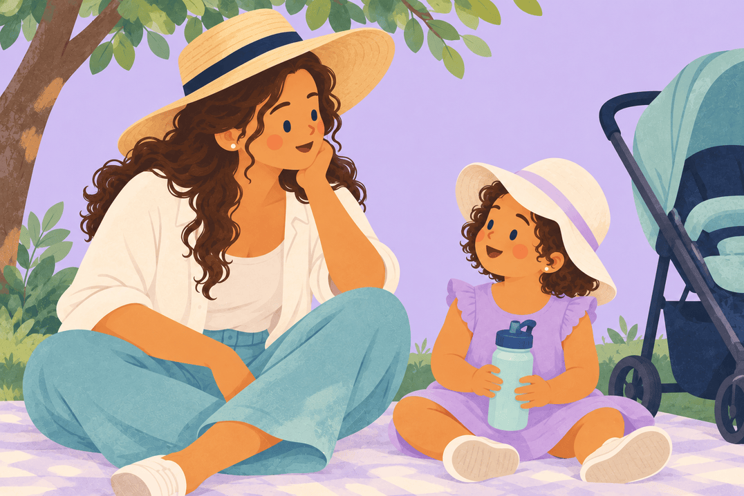 Illustration about sun protection for babies