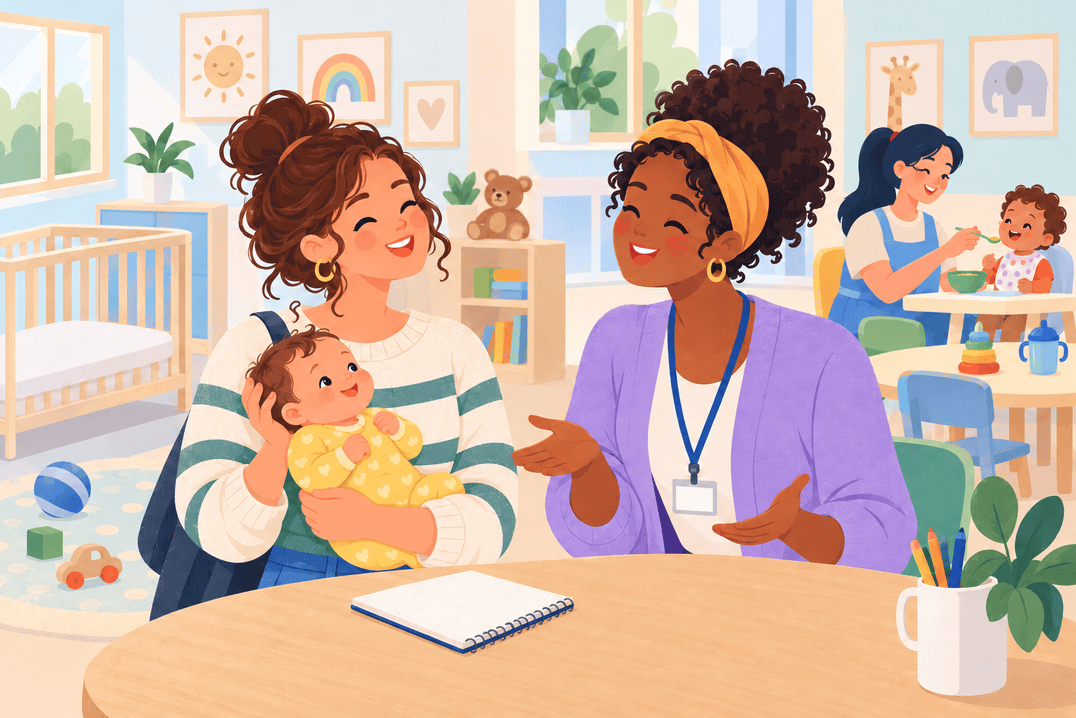 Illustration about childcare selection