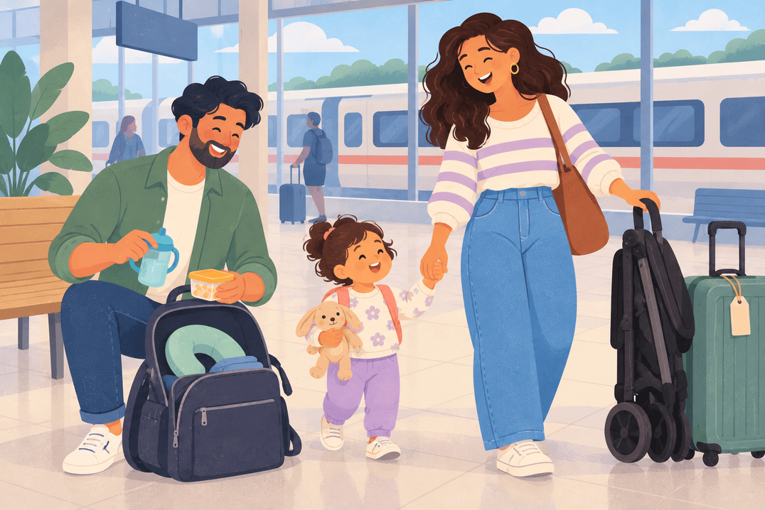 Illustration about traveling with a toddler