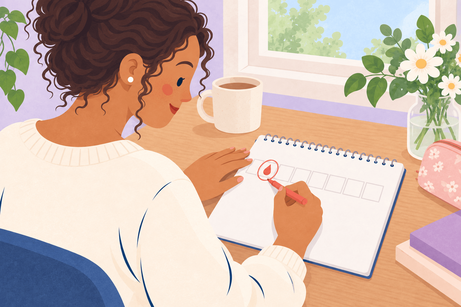 Illustration about counting cycle days